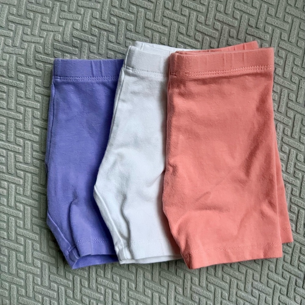 Children’s Place Set of Three Cotton Shorts - Purple, White, and Coral